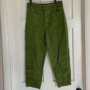 Anthropologie high-waisted green pants